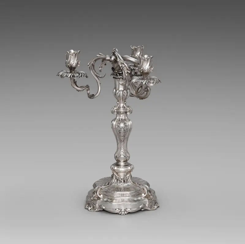 Candélabre en argent massif au décor rocaille, François-Thomas Germain